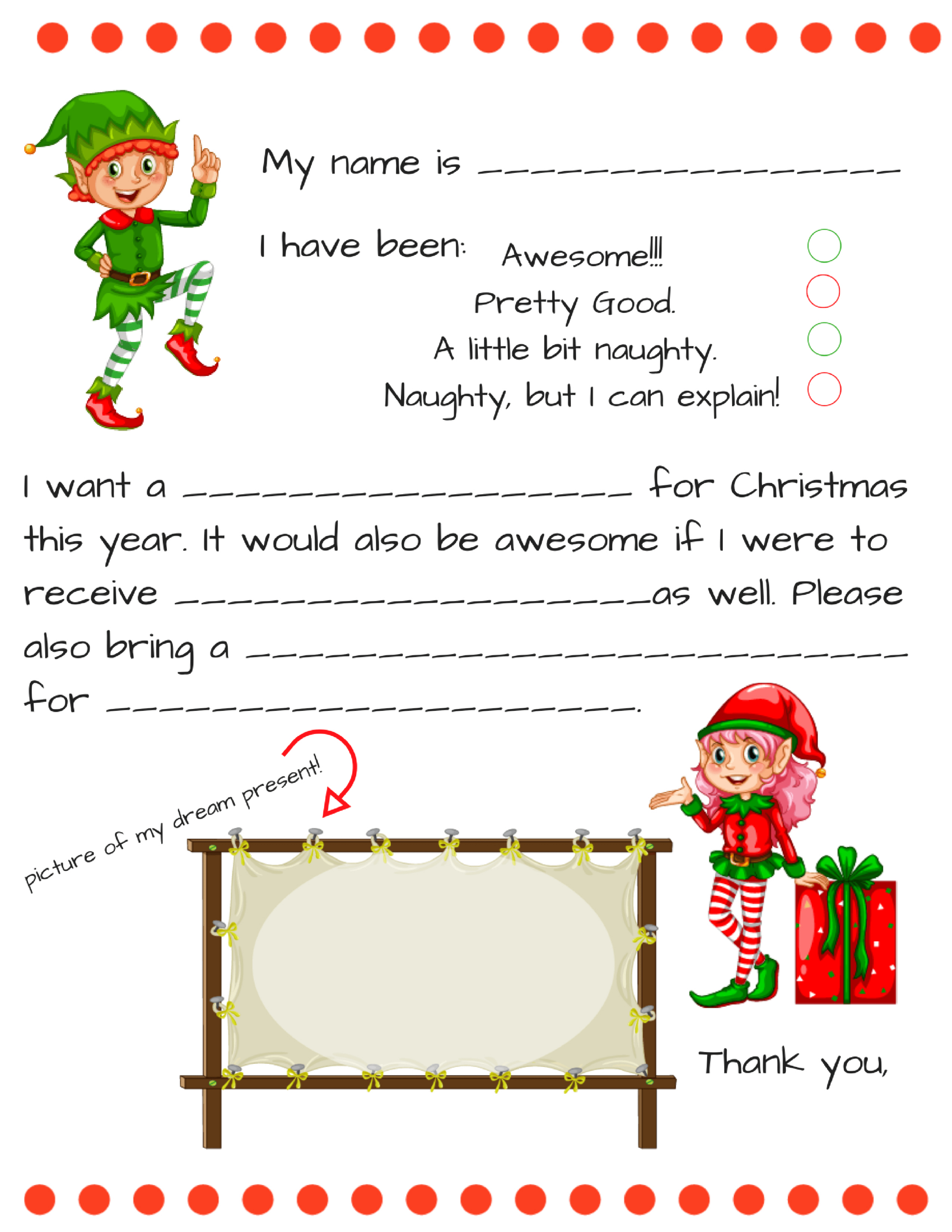 Dear Santa Fill In Letter Template - Momdot regarding Dear Santa Template Free Printable
