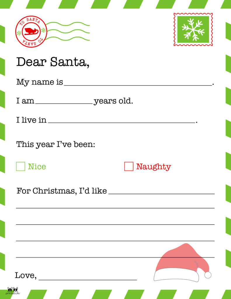 Dear Santa Letter Printables - Free | Printabulls intended for Free Printable Template For Santa Letter