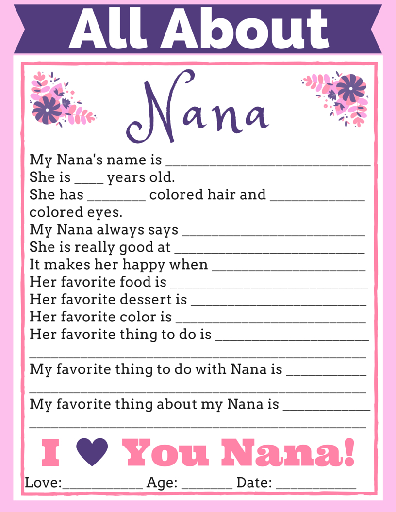 Discover 17 Nana Poems And Grandparents Quotes Ideas within All About My Nana Free Printable