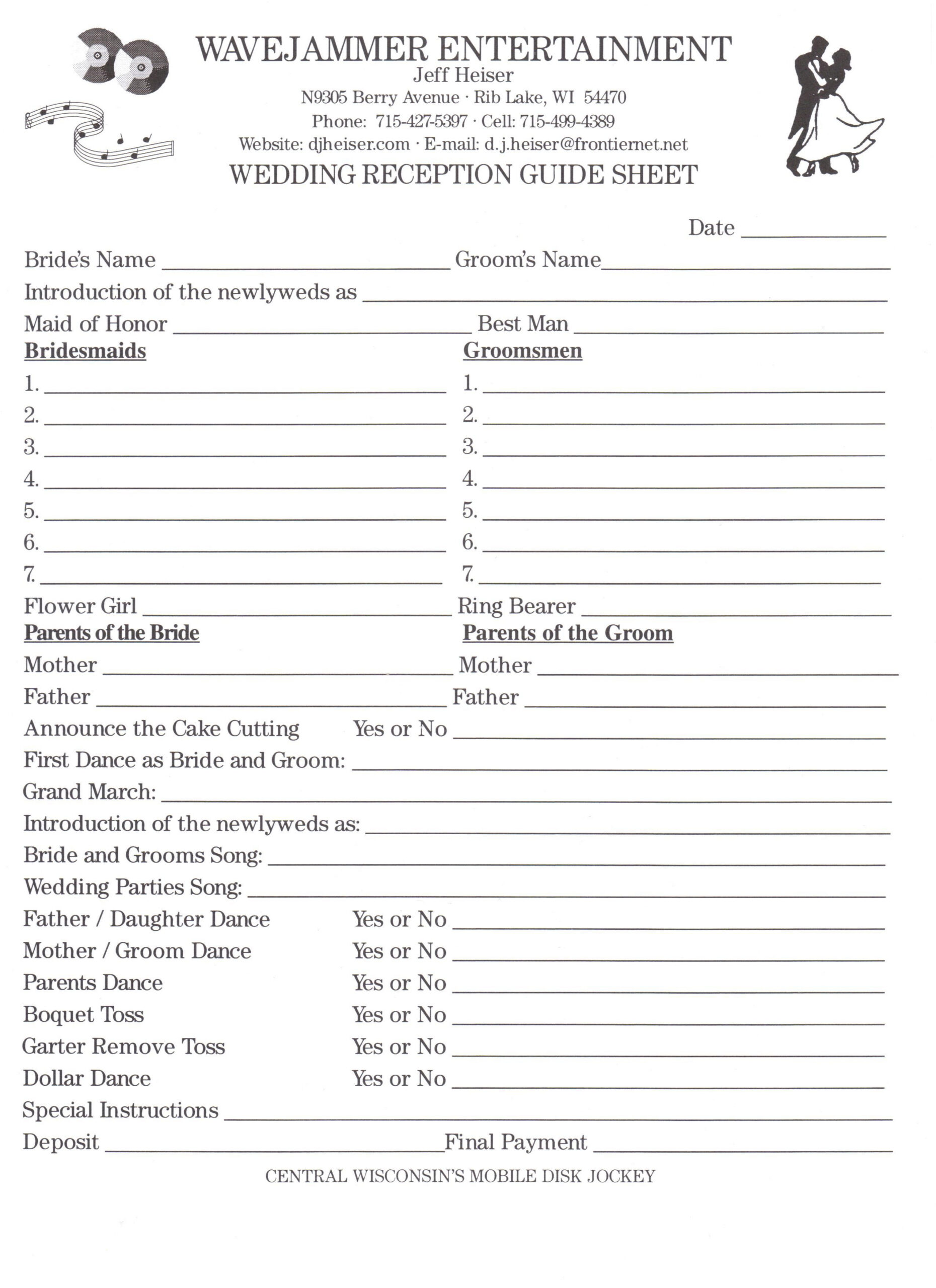 Dj Contract - Free Printable Documents - Worksheets Library regarding Printable Wedding Song List For Dj Template