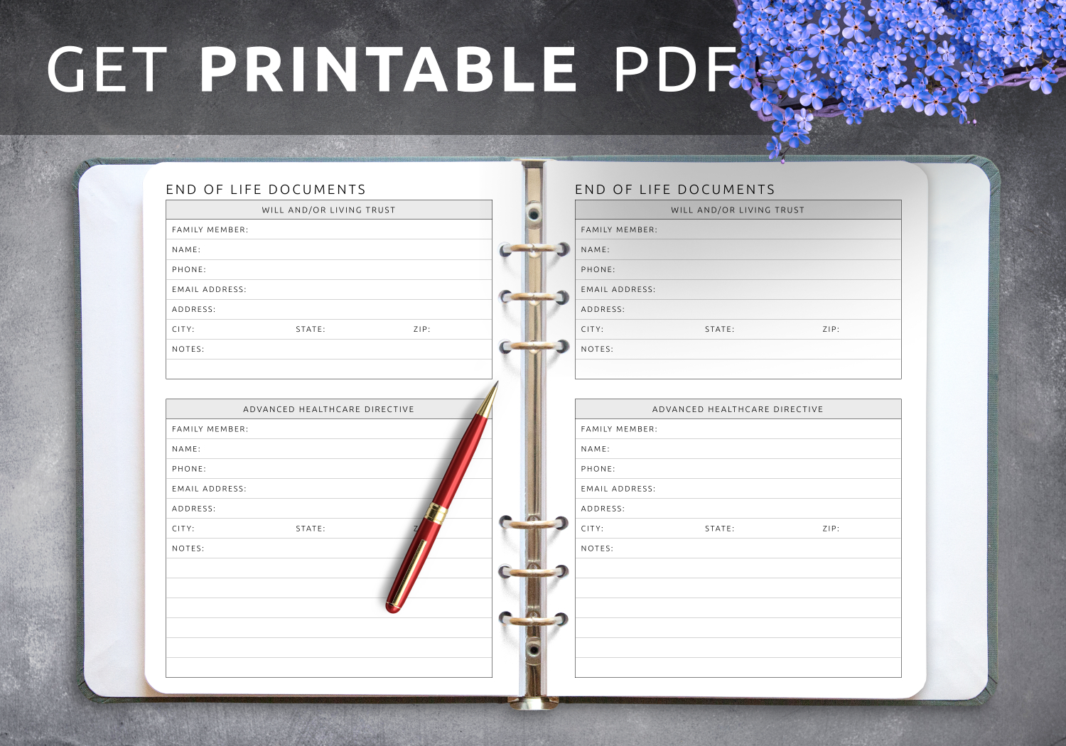Download Printable End Of Life Documents Pdf intended for Free Printable End Of Life Planner Template Word