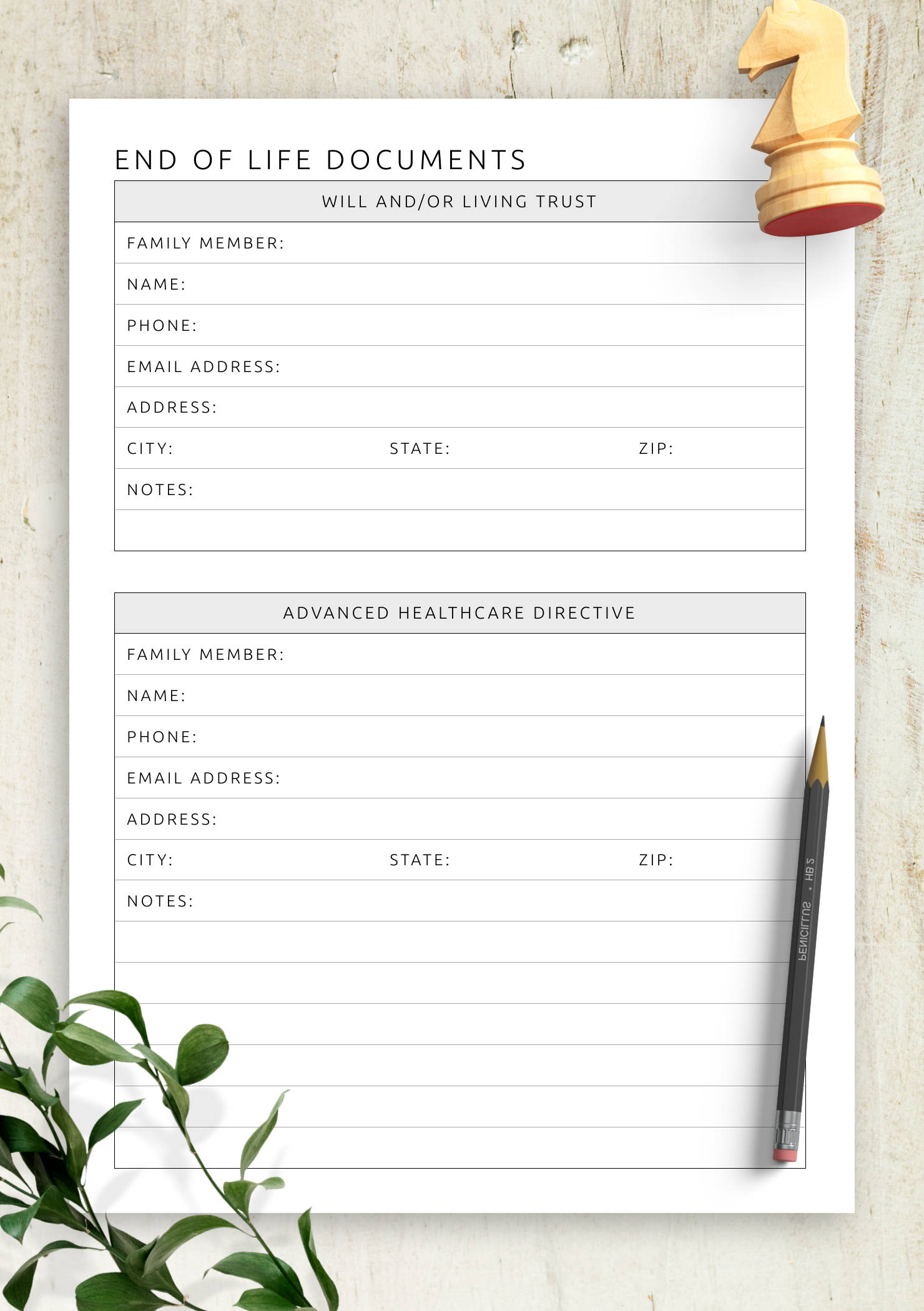 Download Printable End Of Life Documents Pdf with regard to Free Printable End of Life Planner Template Word