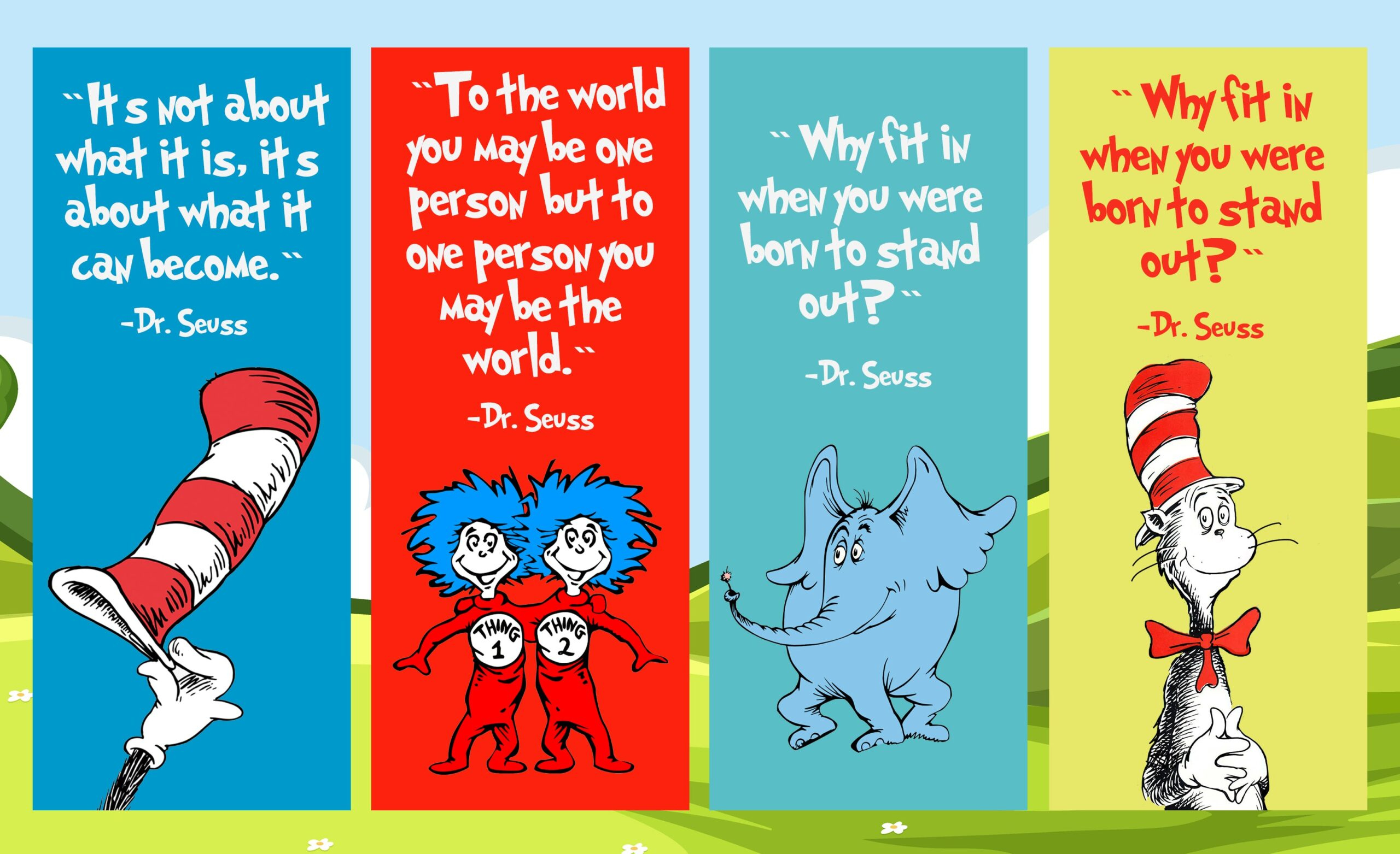 Dr Seuss Bookmarks Printable - Printable Party Favors for Dr Seuss Free Printable Bookmarks