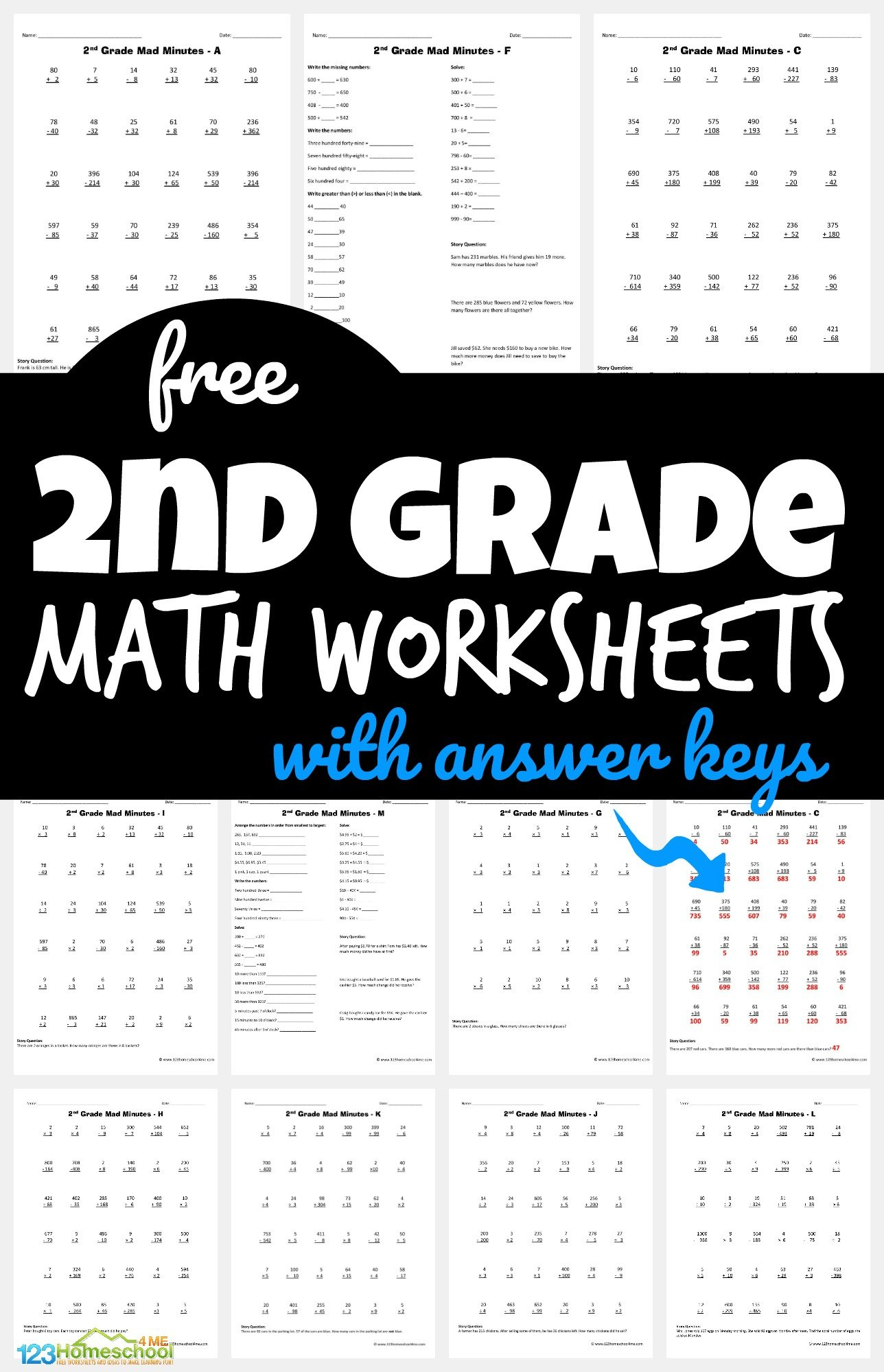 ✏️ Free Printable 2Nd Grade Math Minutes Worksheets Pdf within 2nd Grade Math Worksheets Free Printable