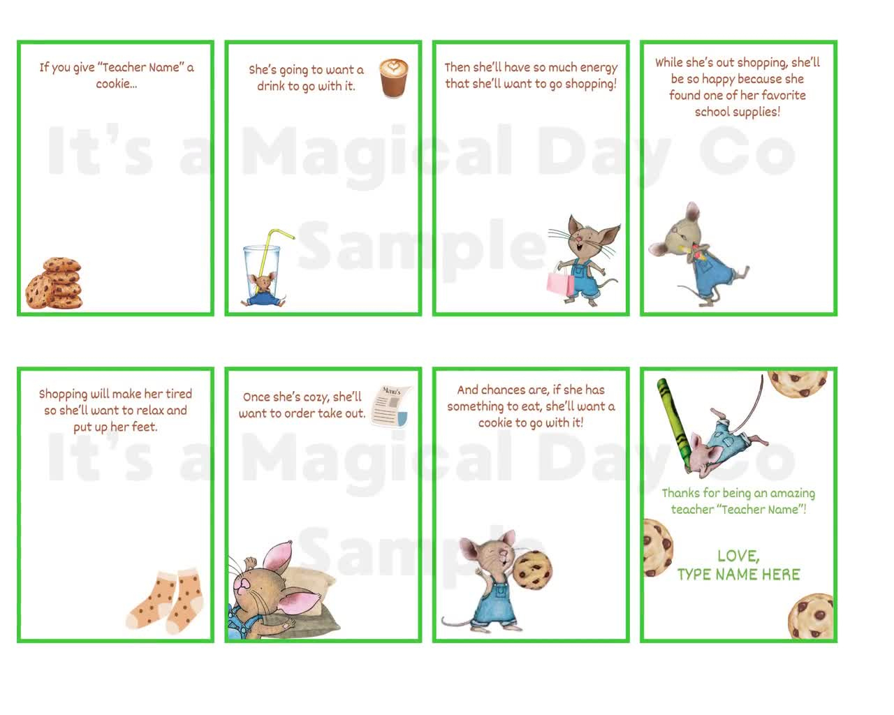 Editable If You Give A Teacher A Cookie Gift Book Cute Gift For Teachers  Customizable In Canva | Instantly Download, Edit And Print intended for If You Give Your Teacher a Cookie Printable