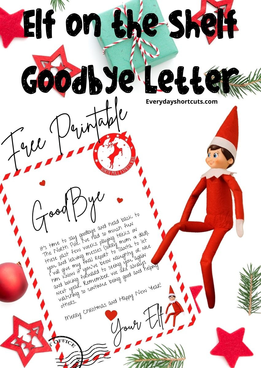 Elf On The Shelf Goodbye Letter Free Printable - Everyday Shortcuts regarding Elf On The Shelf Goodbye Letter Printable