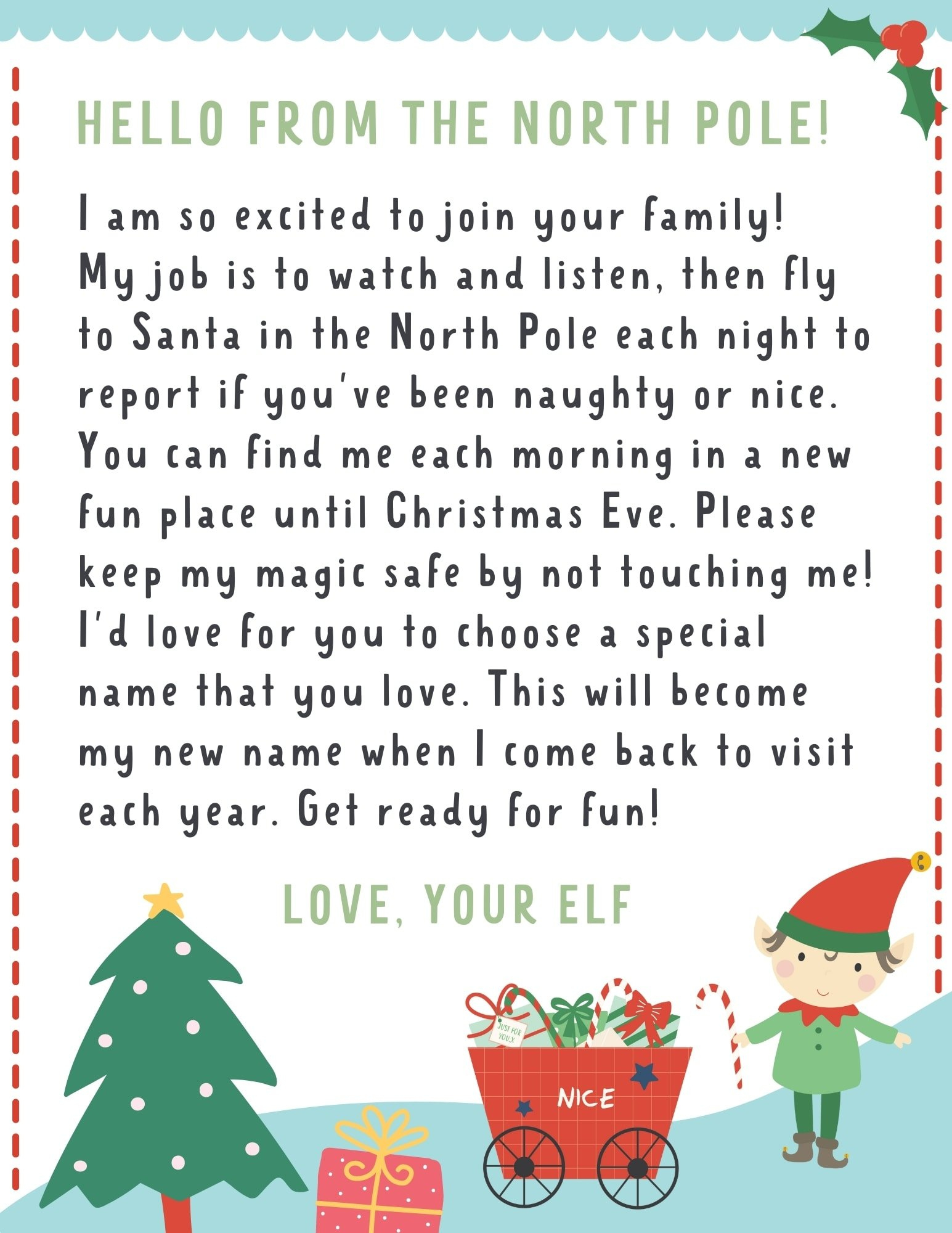 Elf On The Shelf Letter {4 Free Printables!} - Make Life Lovely pertaining to Printable Elf On Shelf Arrival Letter