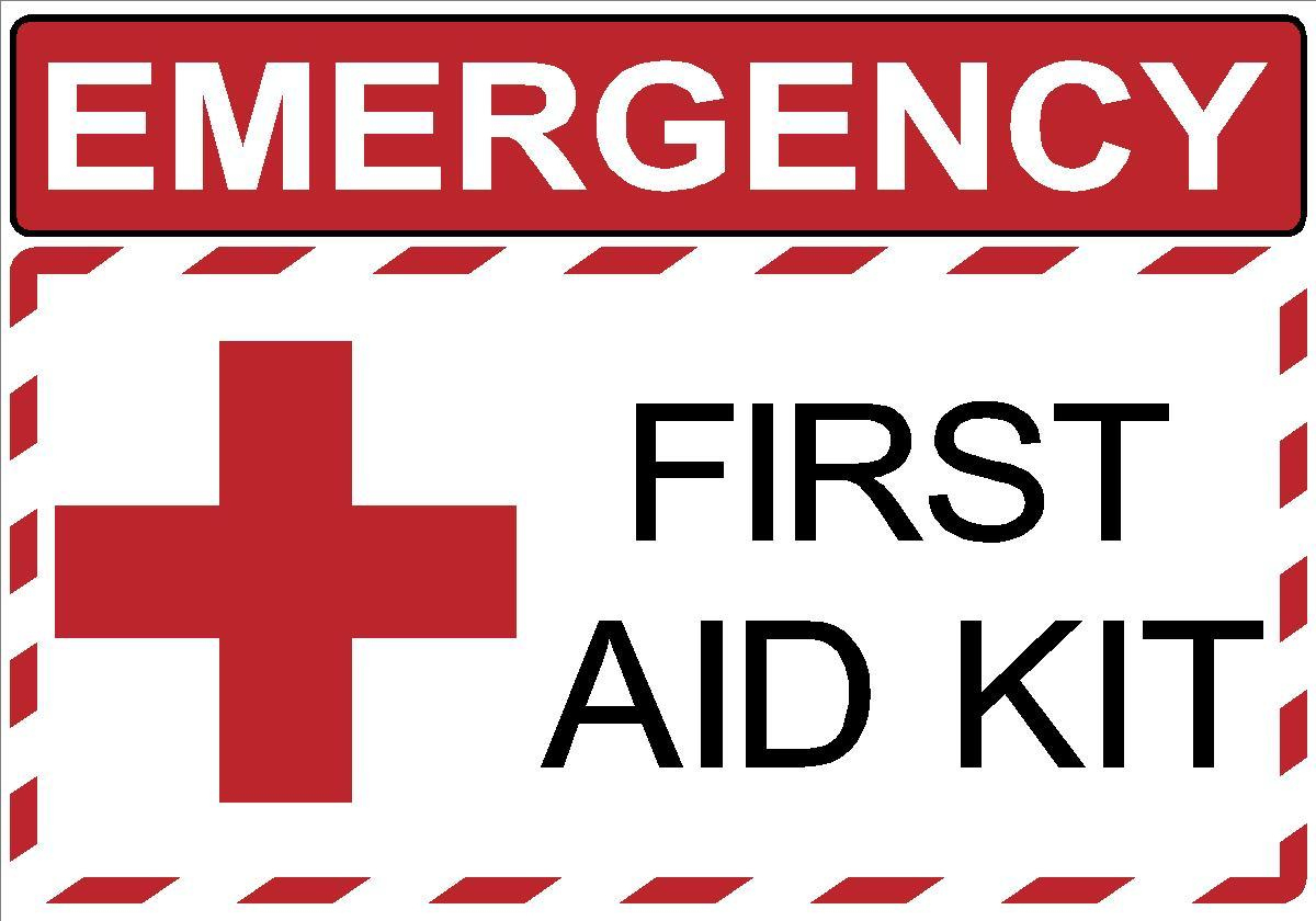 Emergency First Aid Kit Decal Safety Hospital Sign Osha Sticker with regard to Printable First Aid Box Sign