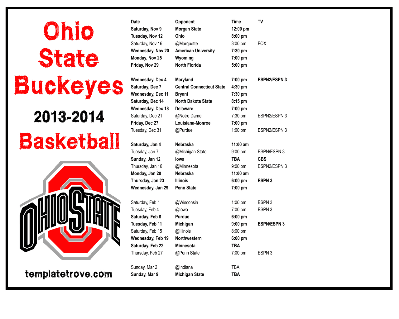 🔥 [50+] Michigan State Basketball Schedule Wallpapers inside Printable Ohio State Basketball Schedule