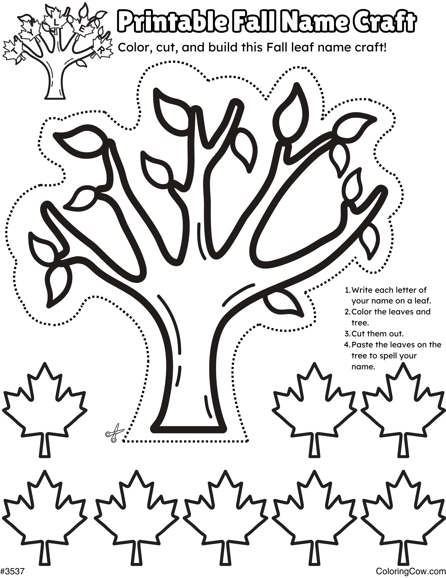 Fall Name Craft within Fall Crafts For Preschoolers Printable