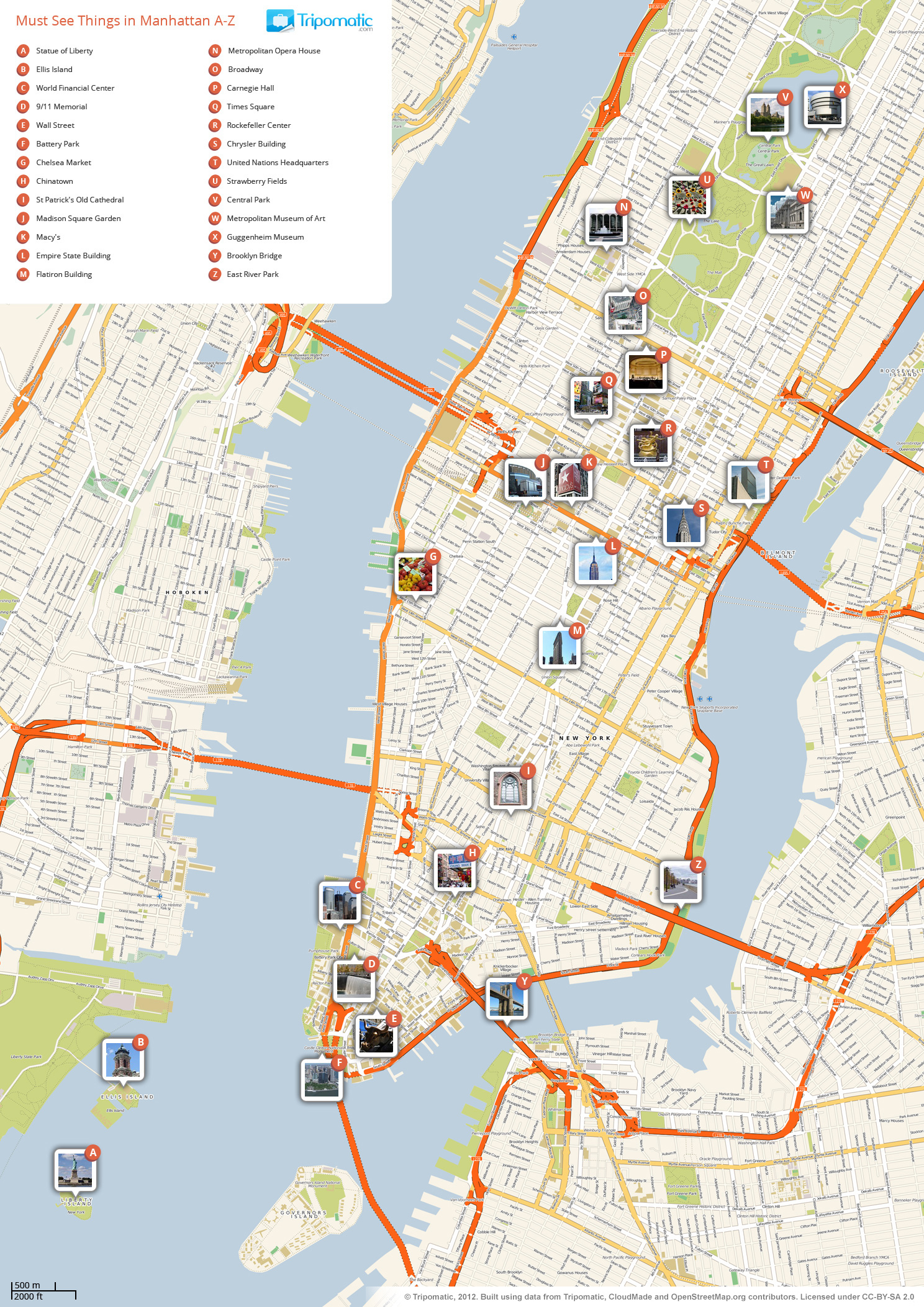 File:new York Manhattan Printable Tourist Attractions Map throughout Map of Nyc Attractions Printable