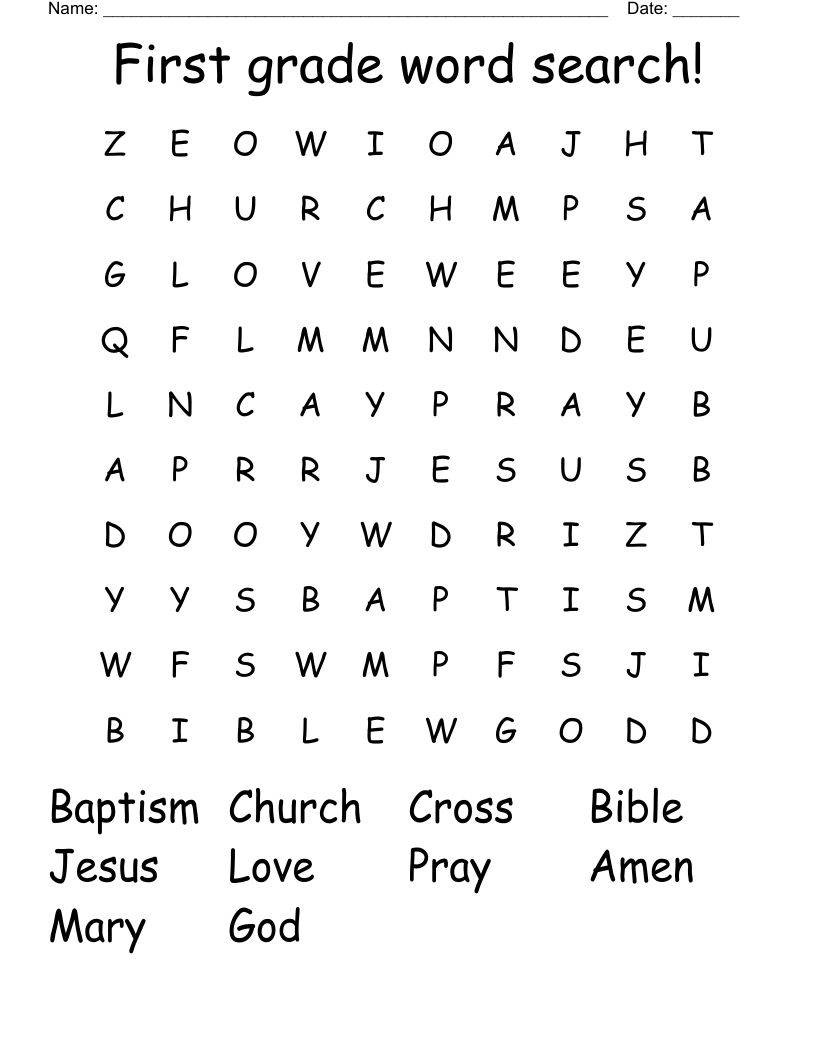 First Grade Word Search! - Wordmint throughout 1St Grade Word Search Printable