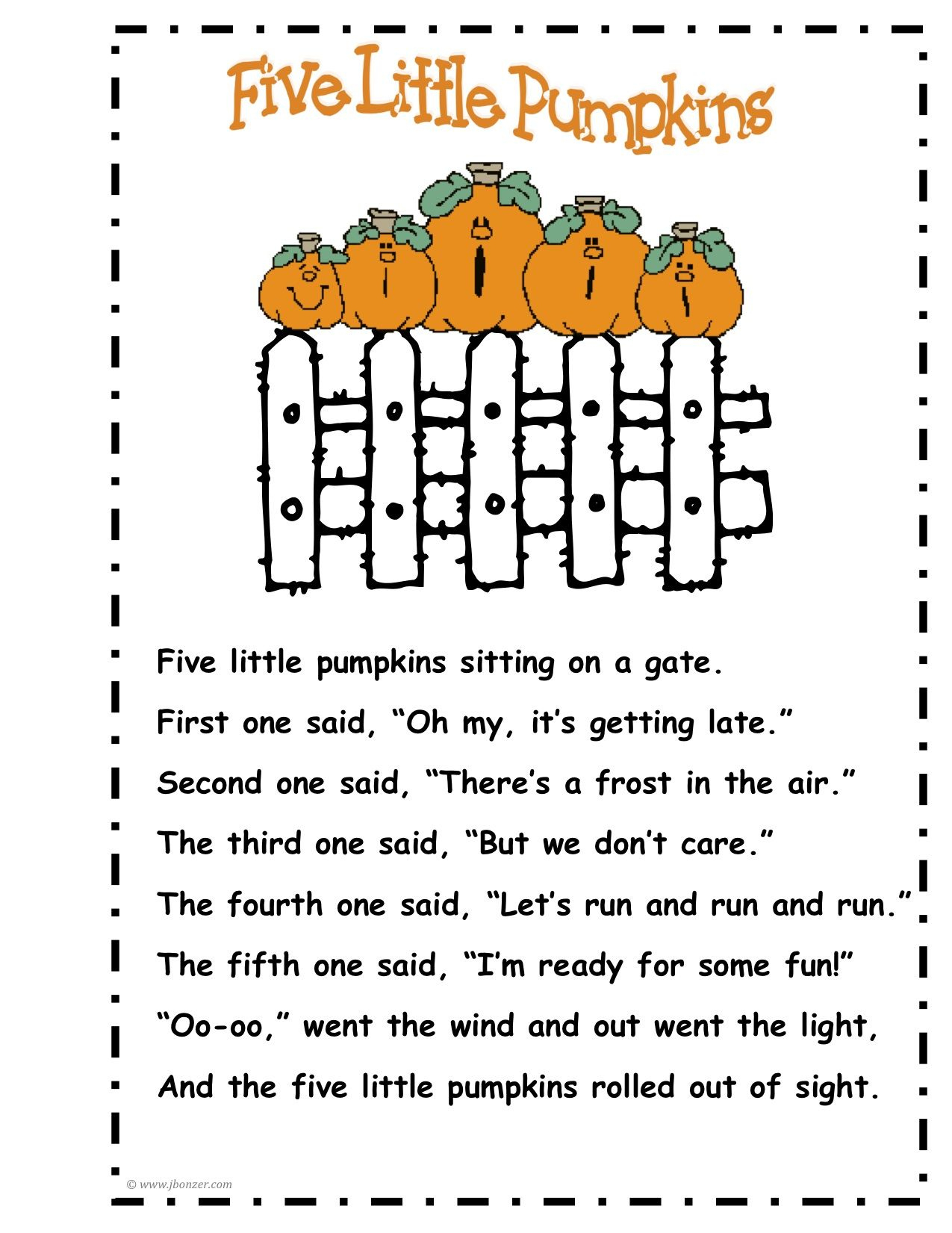 Five Little Pumpkins Printable Poem - Printable Party Favors regarding 5 Little Pumpkins Poem Free Printable