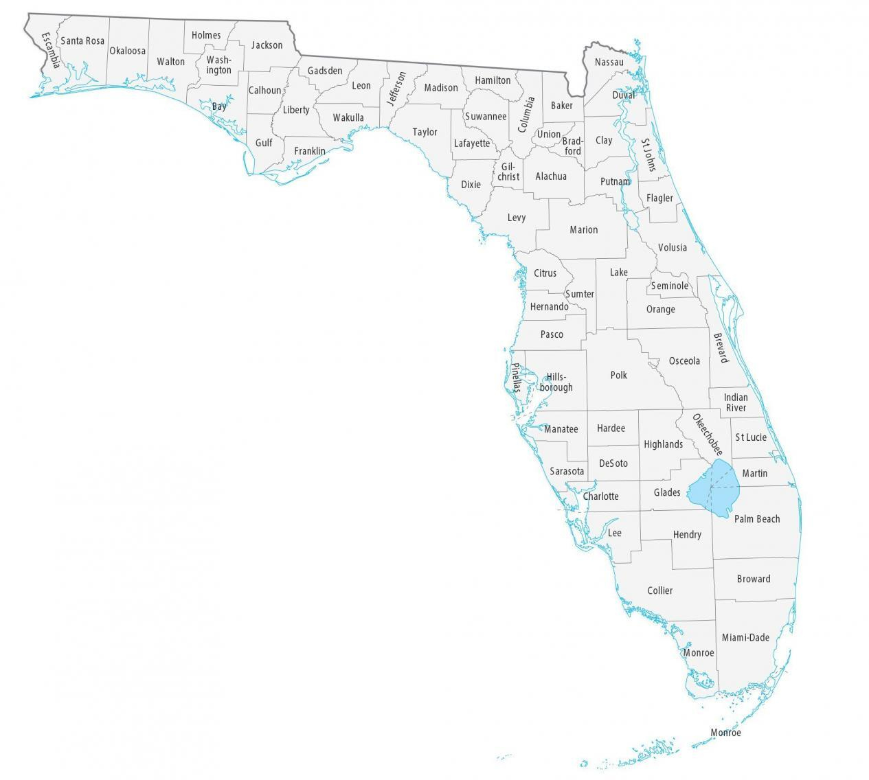 Florida County Map - Gis Geography for Printable County Map of Florida