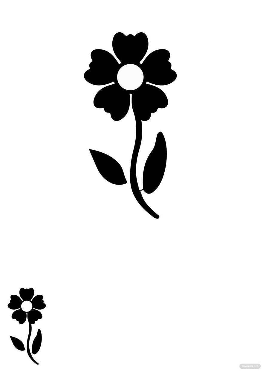Flower Black And White Coloring Page In Jpg, Pdf, Eps - Download regarding Black And White Flower Printable