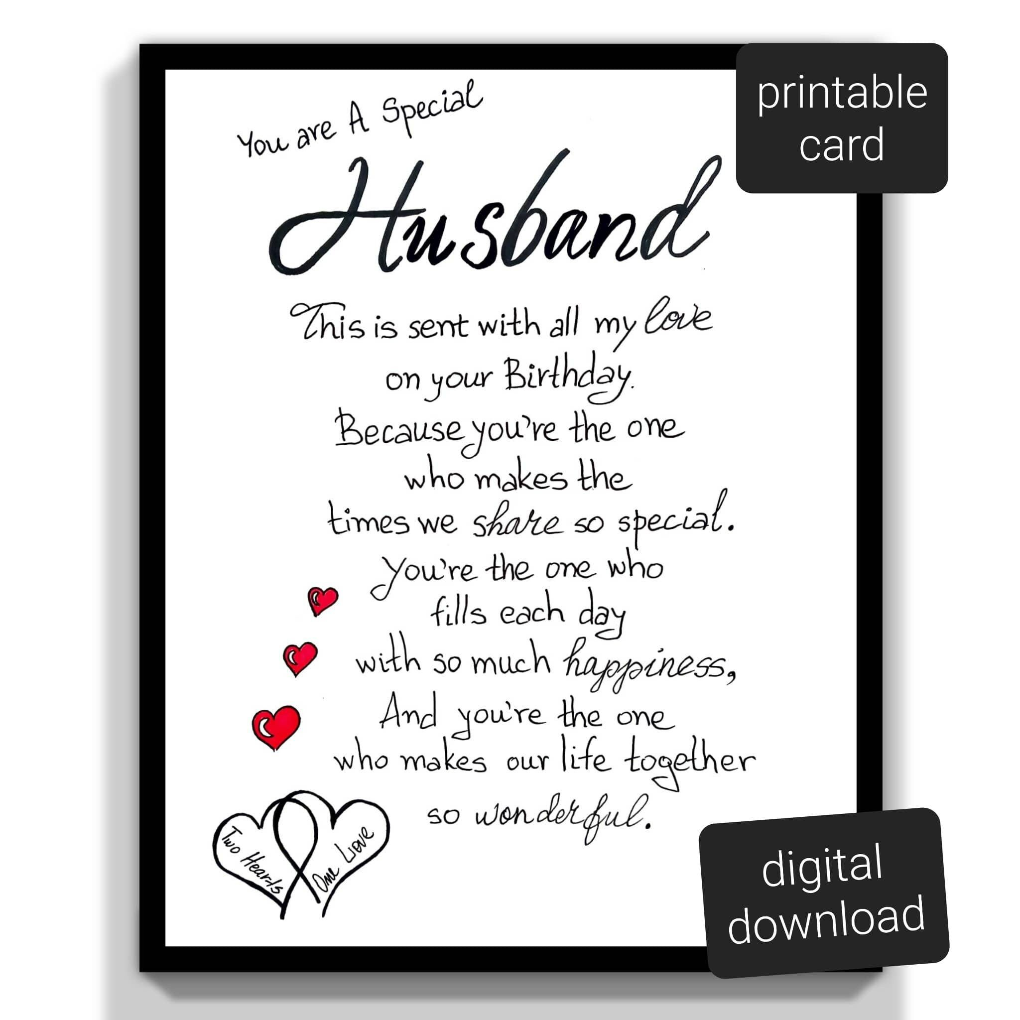 For Husband Birthday Printable Birthday Cards For Boyfriend The with regard to Printable Birthday Card For Husband