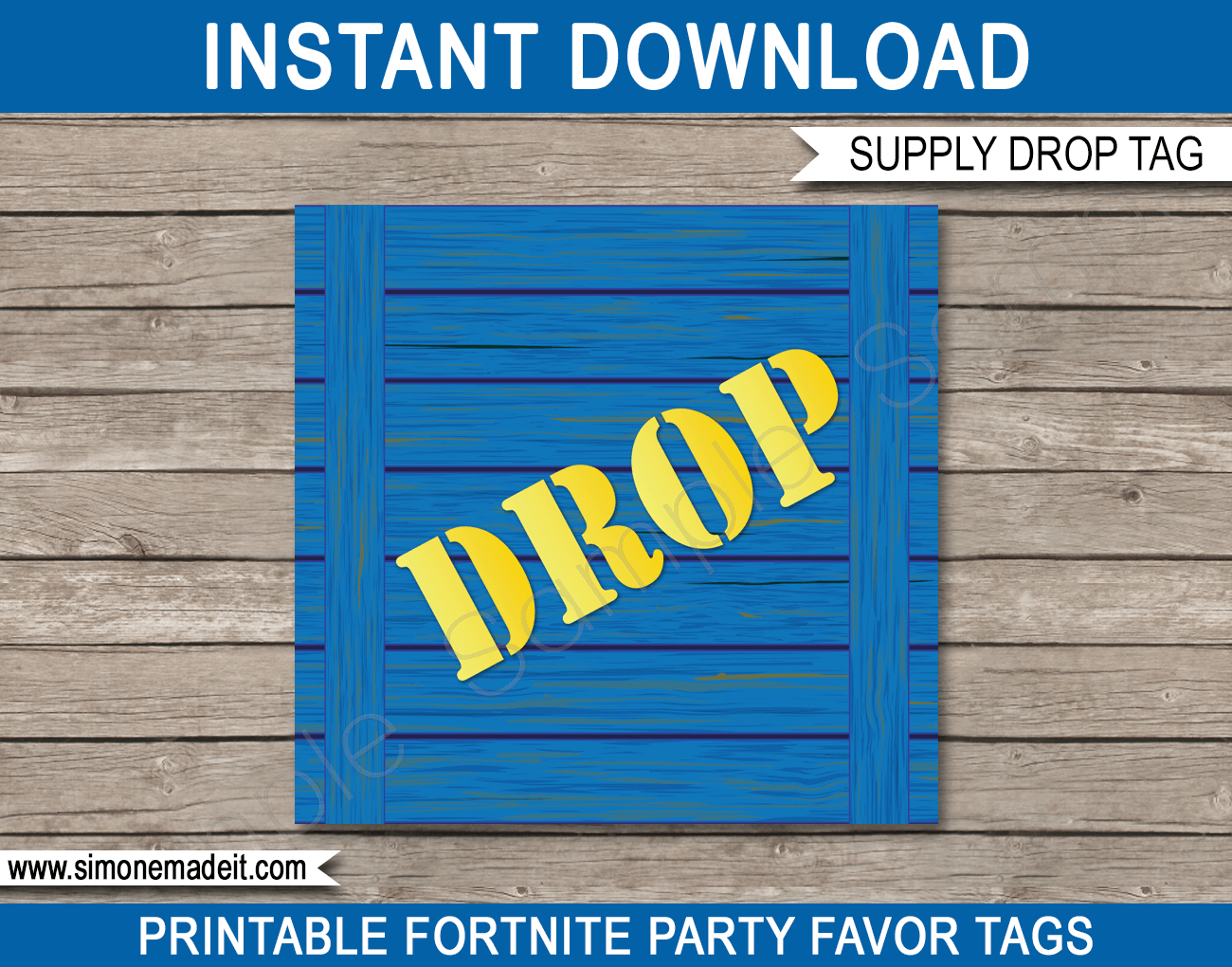Fortnite Supply Drop Party Tags Template intended for Fortnite Drop Box Printable Free