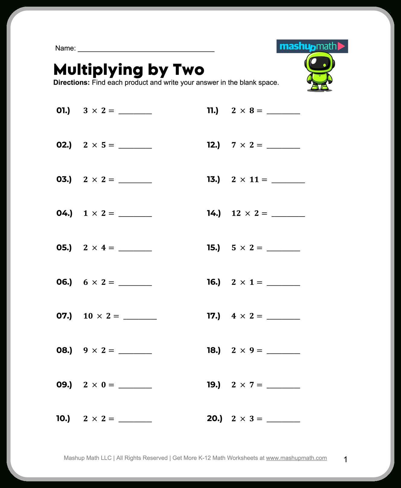 Free 2Nd Grade Math Worksheets—Printable W/ Answers — Mashup Math in 2nd Grade Math Worksheets Free Printable