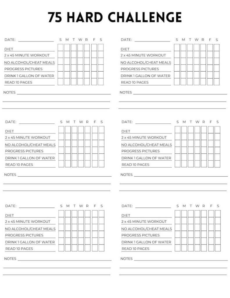 Free 75 Hard Printable Calendar - Originalmom pertaining to 75 Hard Challenge Printable Free