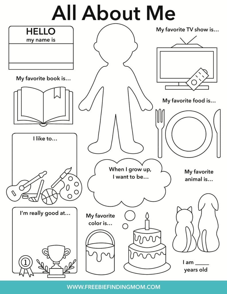 Free All About Me Worksheet inside All About Me Printable Free