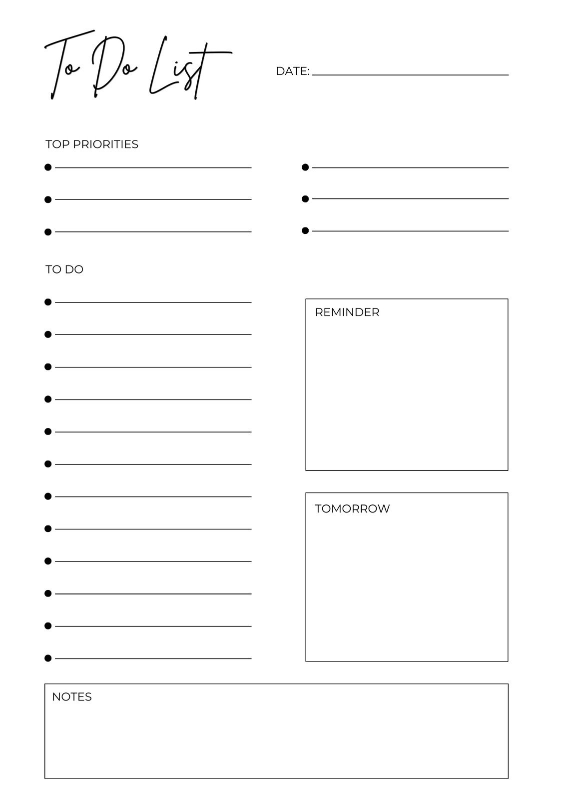 Free And Customizable To Do List Templates intended for Printable Daily to Do List