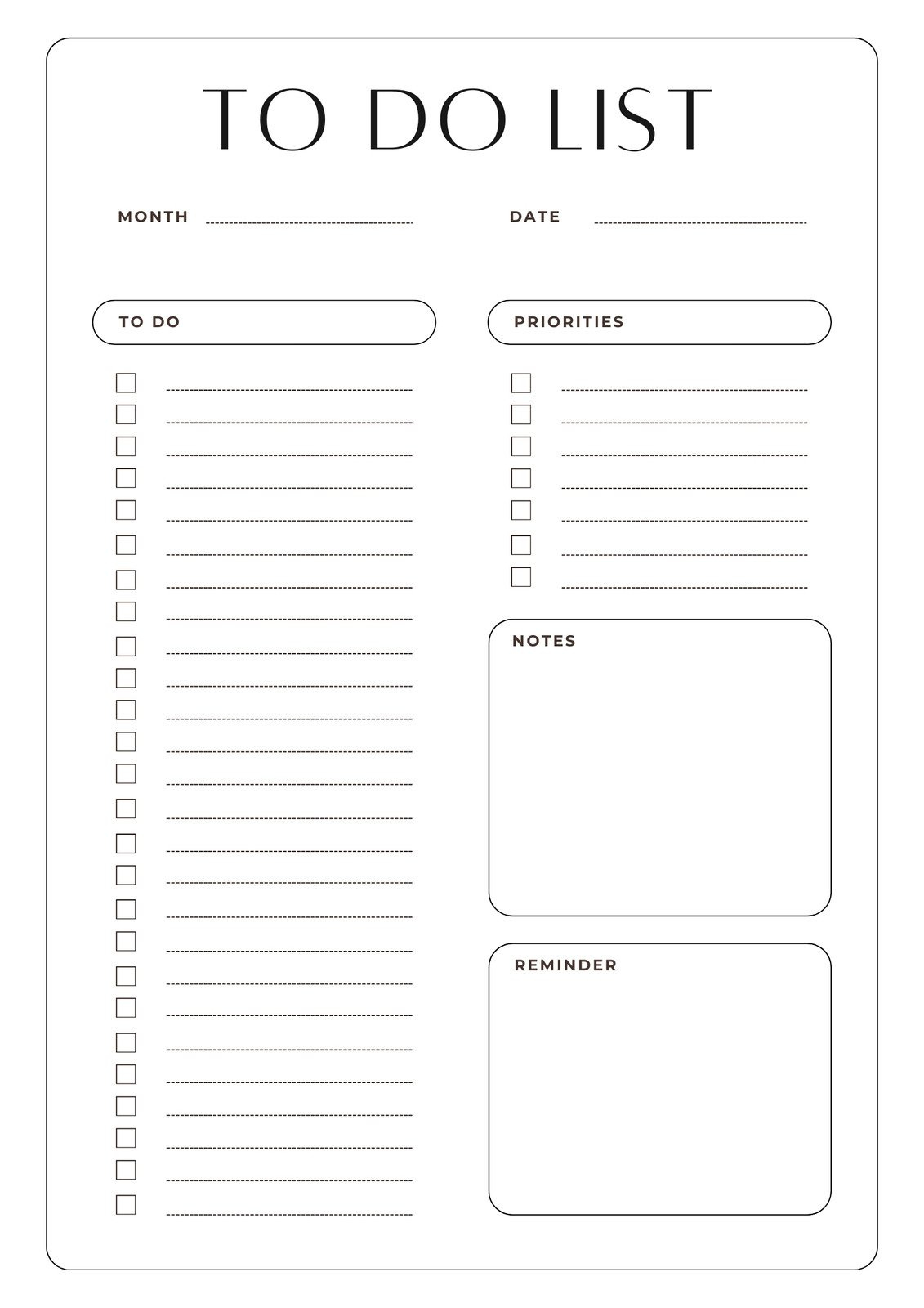 Free And Customizable To Do List Templates with regard to Printable Daily to Do List