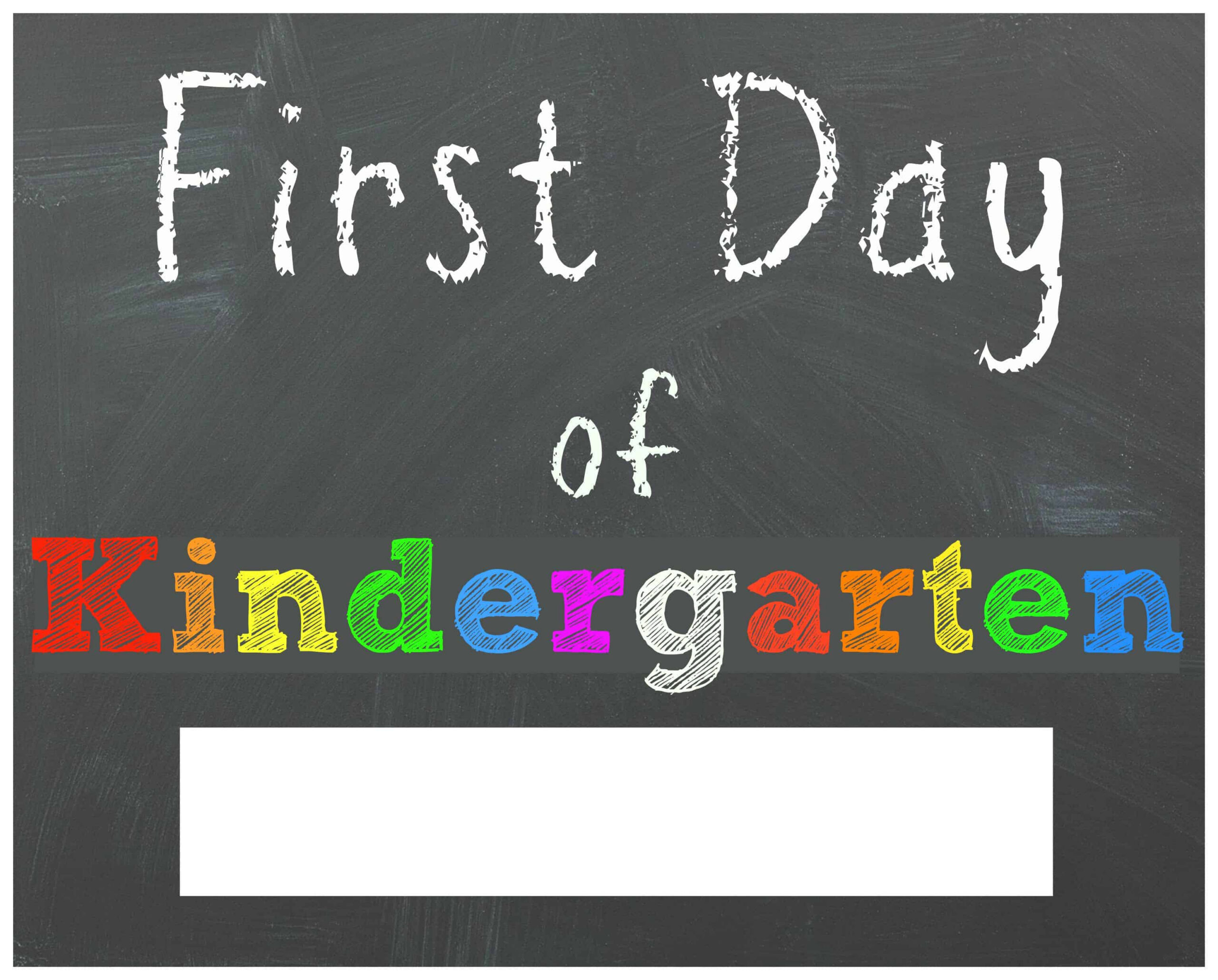 Free Back To School Printable Chalkboard Signs For First Day Of intended for First Day of Kindergarten Sign Printable