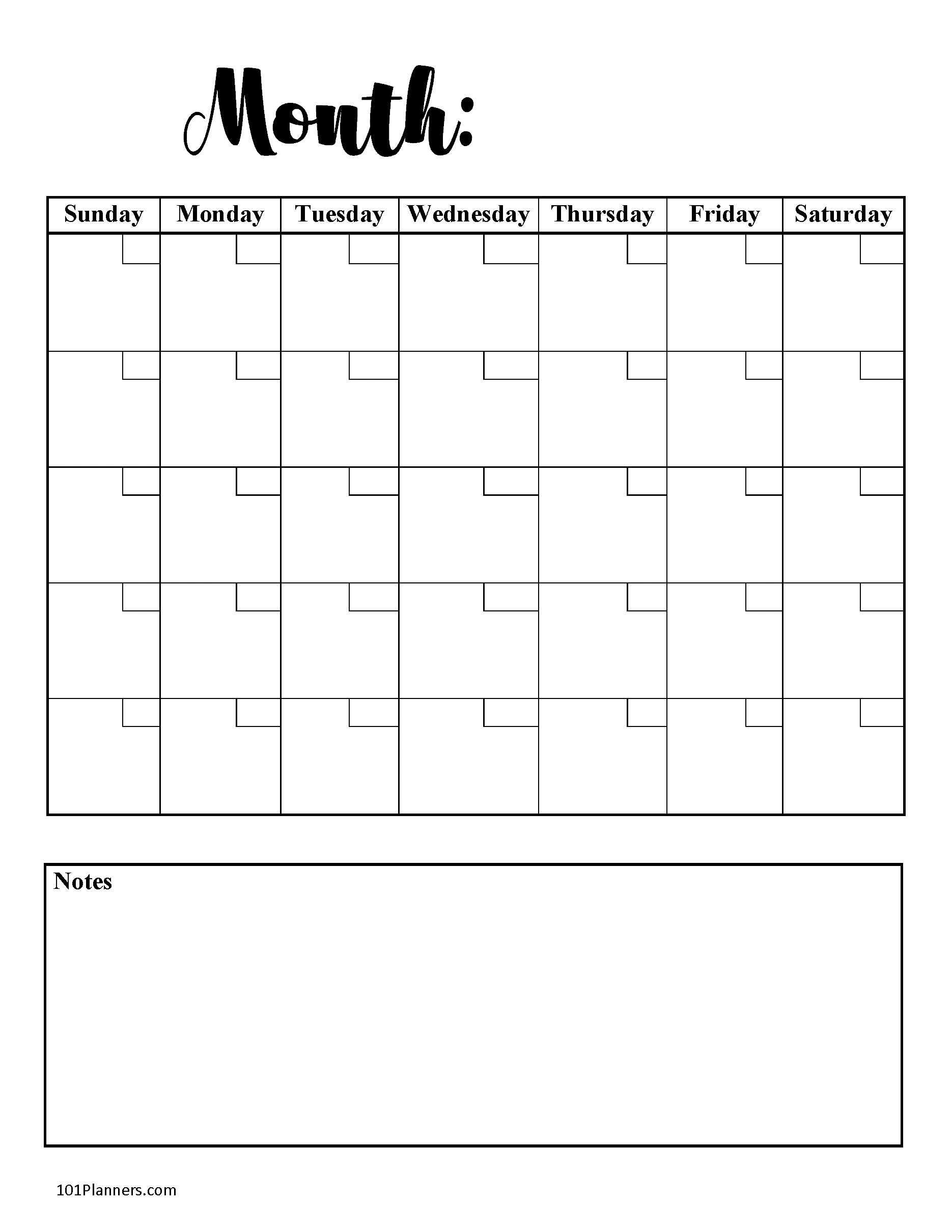 Free Blank Calendar Templates | Word, Excel, Pdf For Any Month throughout Free Printable Blank Monthly Calendars