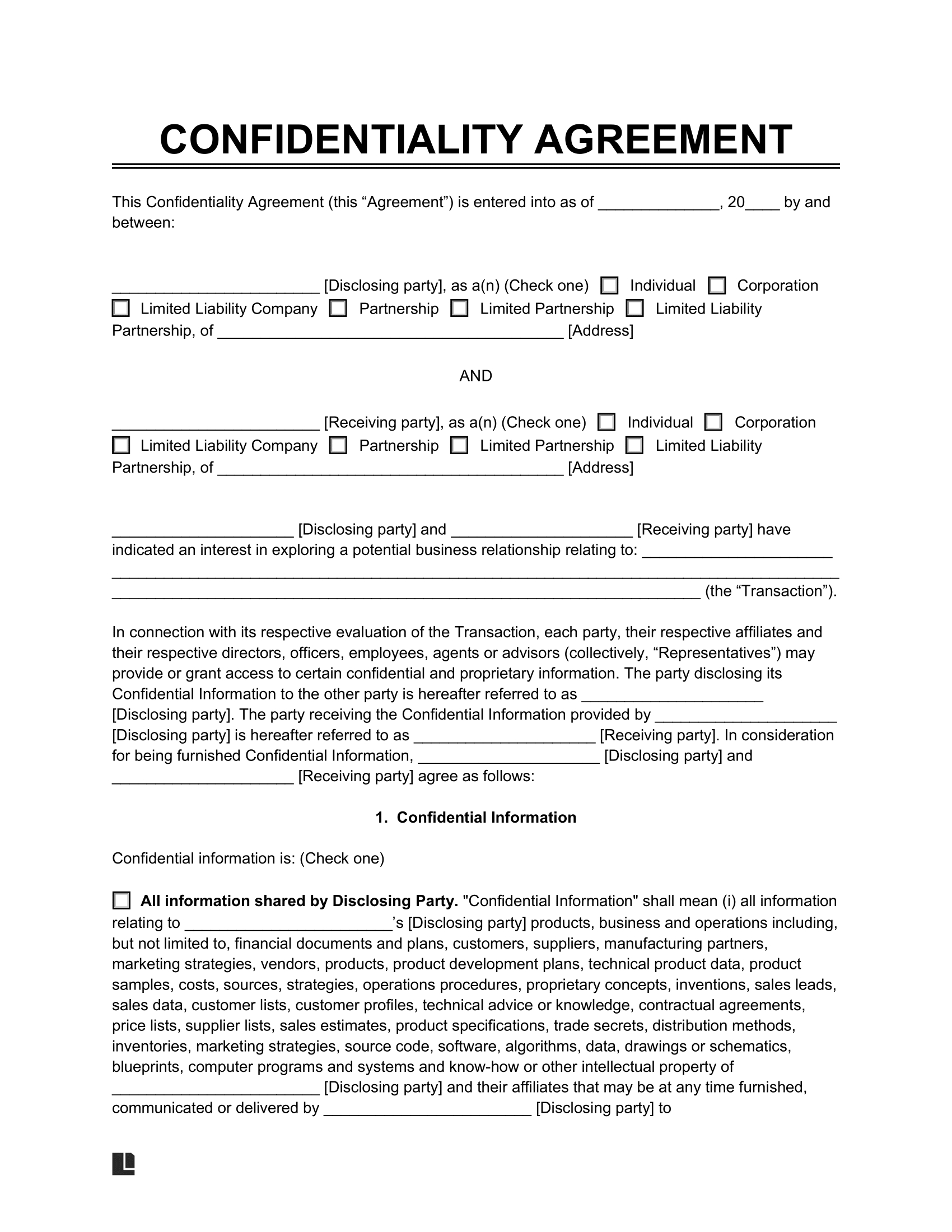 Free Confidentiality Agreement Template | Pdf &amp;amp; Word with regard to Printable Simple Confidentiality Agreement Template Word