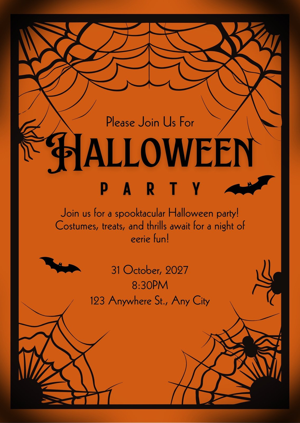Free Custom Printable Halloween Invitation Templates | Canva within Free Printable Halloween Invitation Template