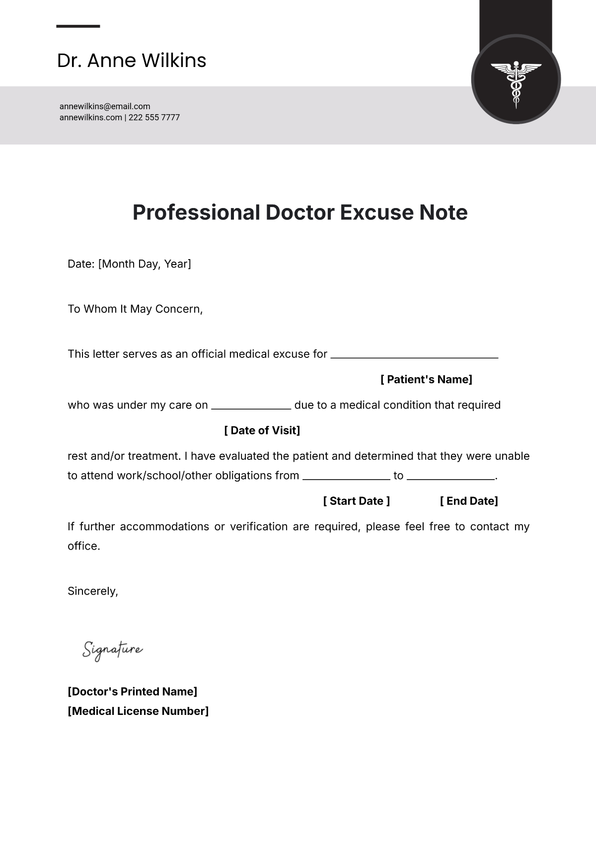 Free Doctor Note Templates To Edit Online with Printable Doctors Note For Work
