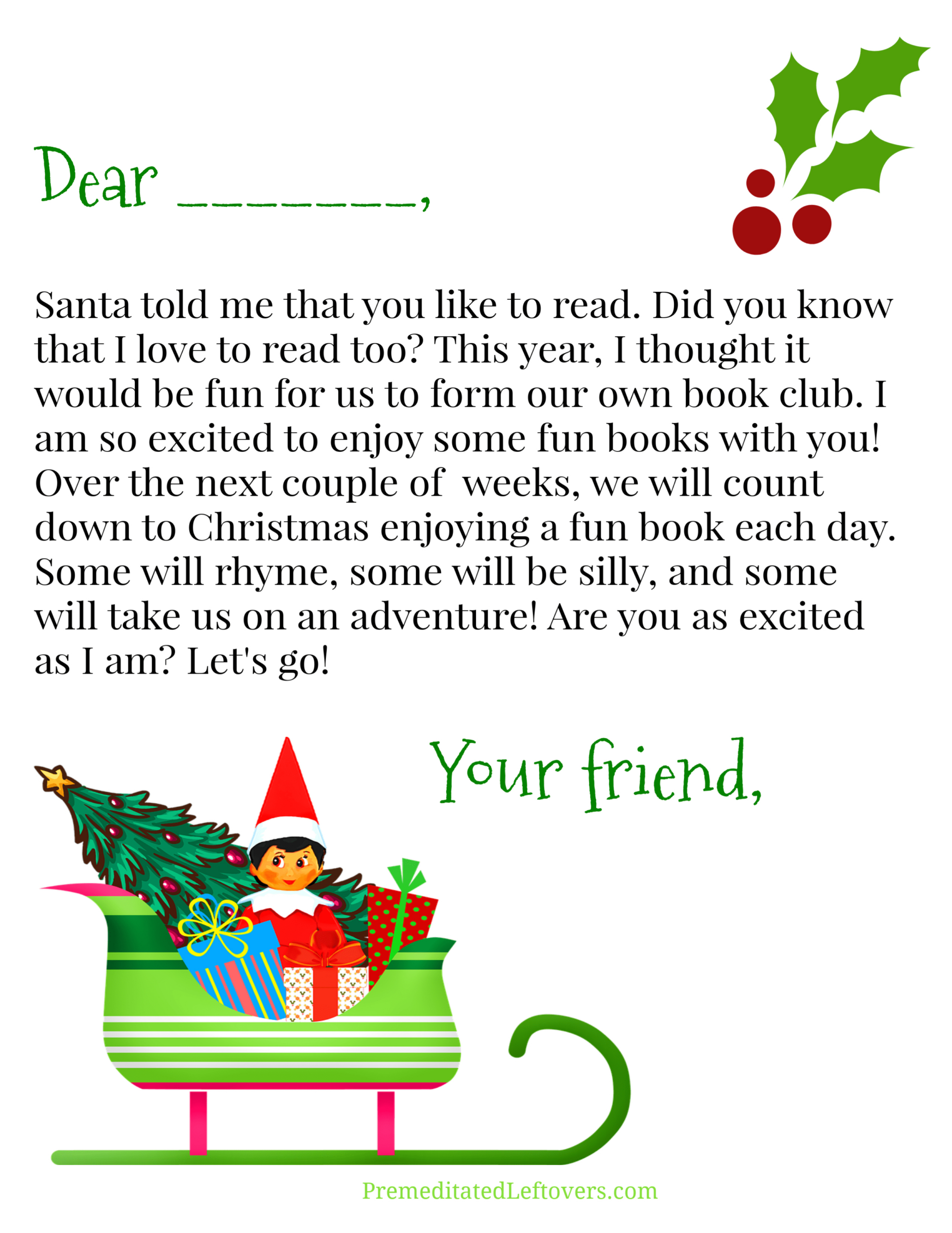 Free Elf On The Shelf Printables - Premeditated Leftovers™ throughout Goodbye Letter From Elf Free Printable