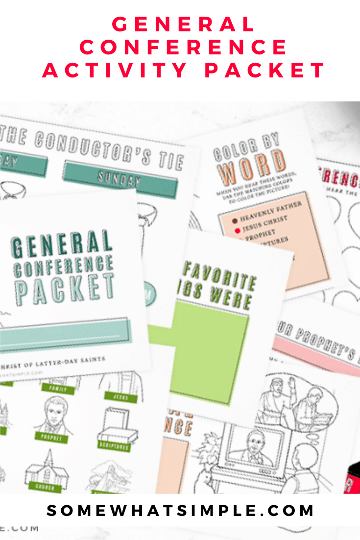 Free General Conference Activity Packet For Kids | Somewhat Simple within Free Printable General Conference Packets