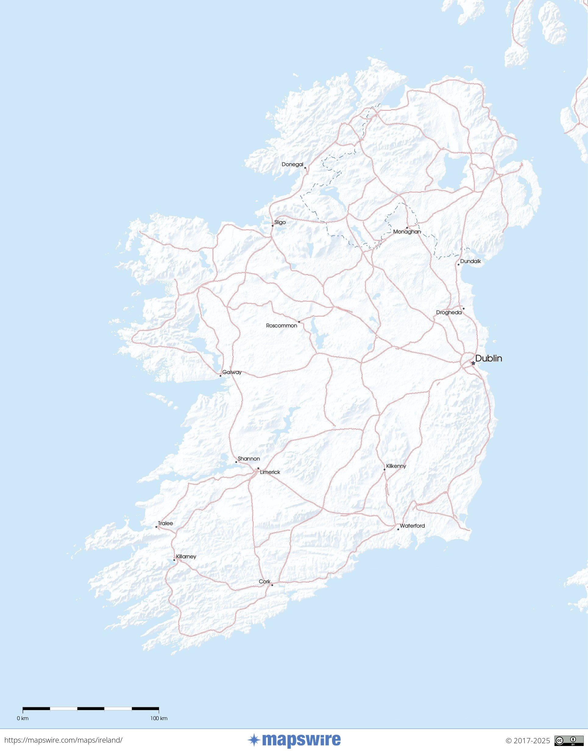 Free Maps Of Ireland | Mapswire for Free Printable Map Of Ireland
