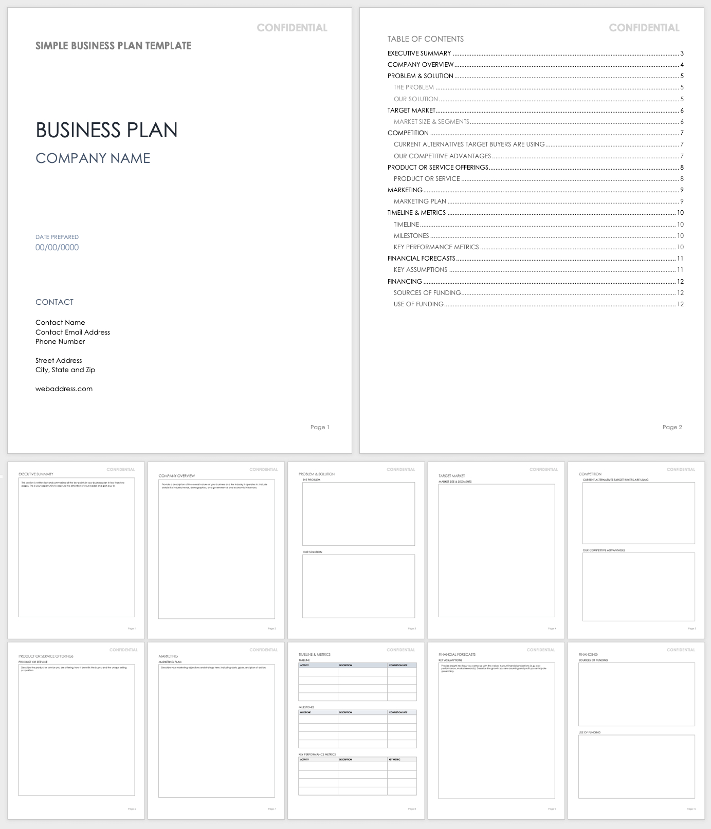 Free Pdf Business Plan Templates | Smartsheet pertaining to Pdf Printable Business Plan Template