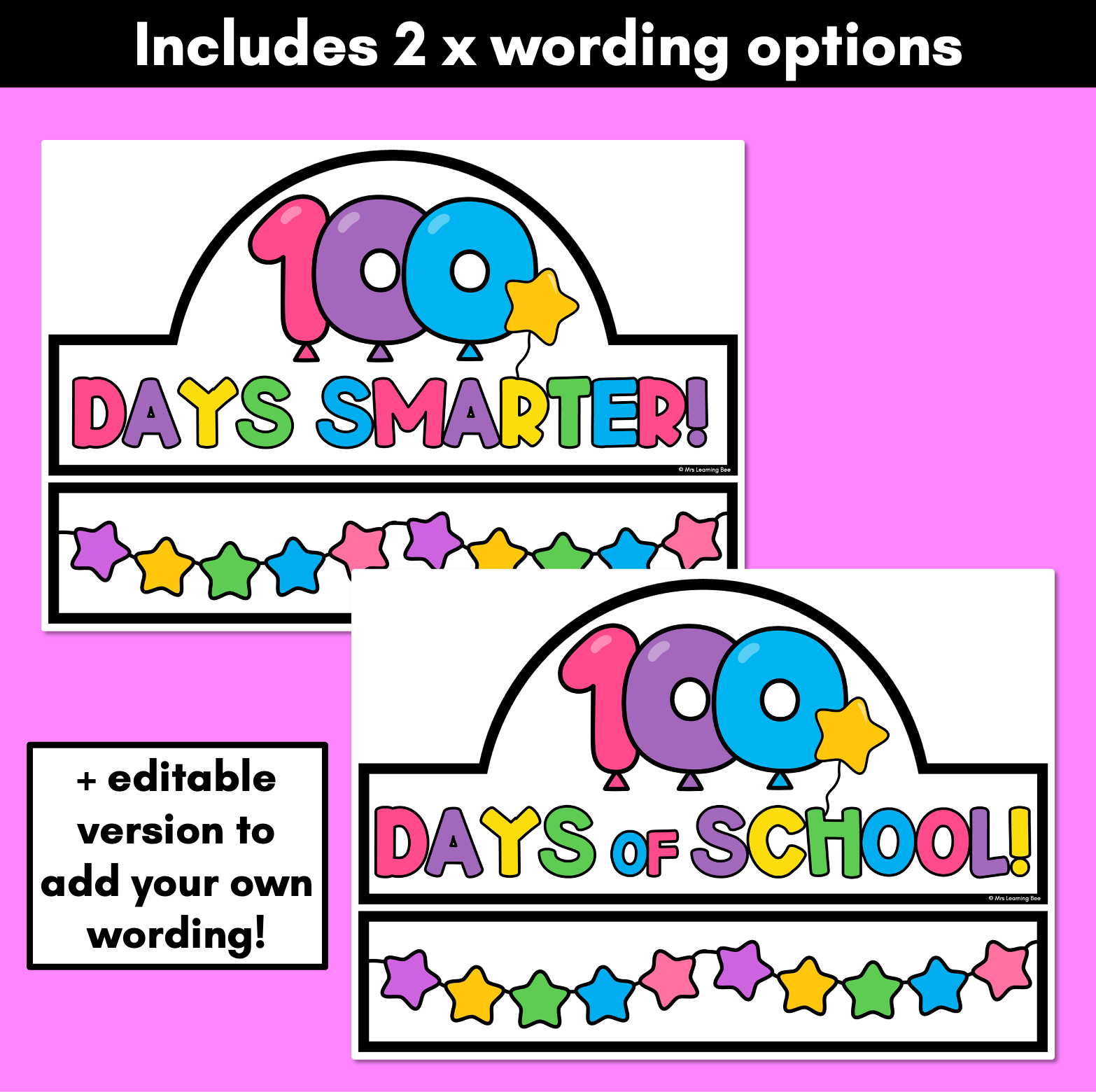 Free Printable 100 Days Of School Crowns - Mrs Learning Bee within 100 Days Of School Crown Printable Free