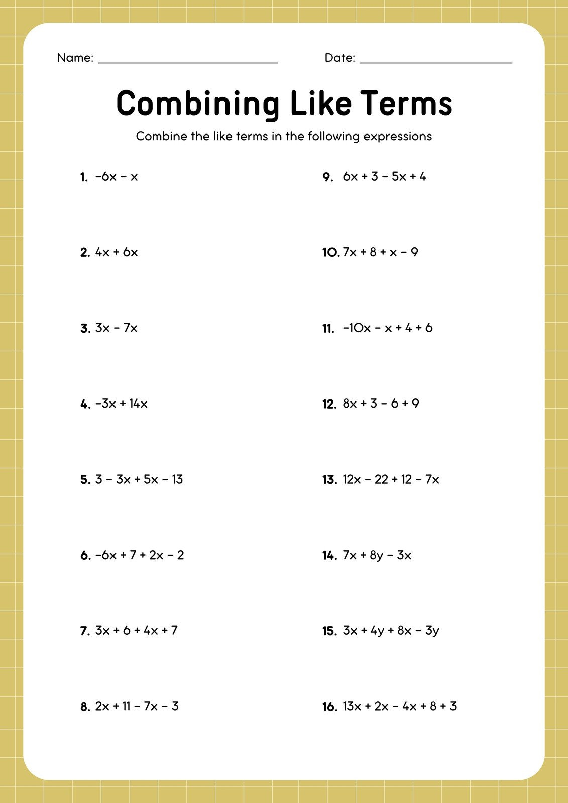 Free Printable 8Th Grade Math Worksheet Templates | Canva throughout 8th Grade Worksheets Free Printable
