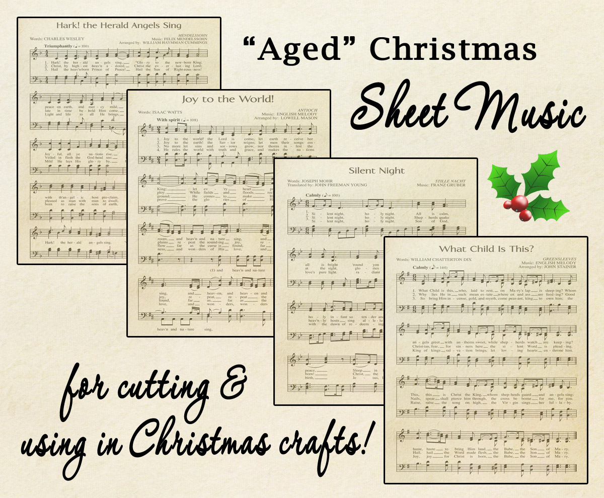 Free Printable “Aged” Music Sheets | Celebrating Holidays pertaining to Free Printable Christmas Sheet Music