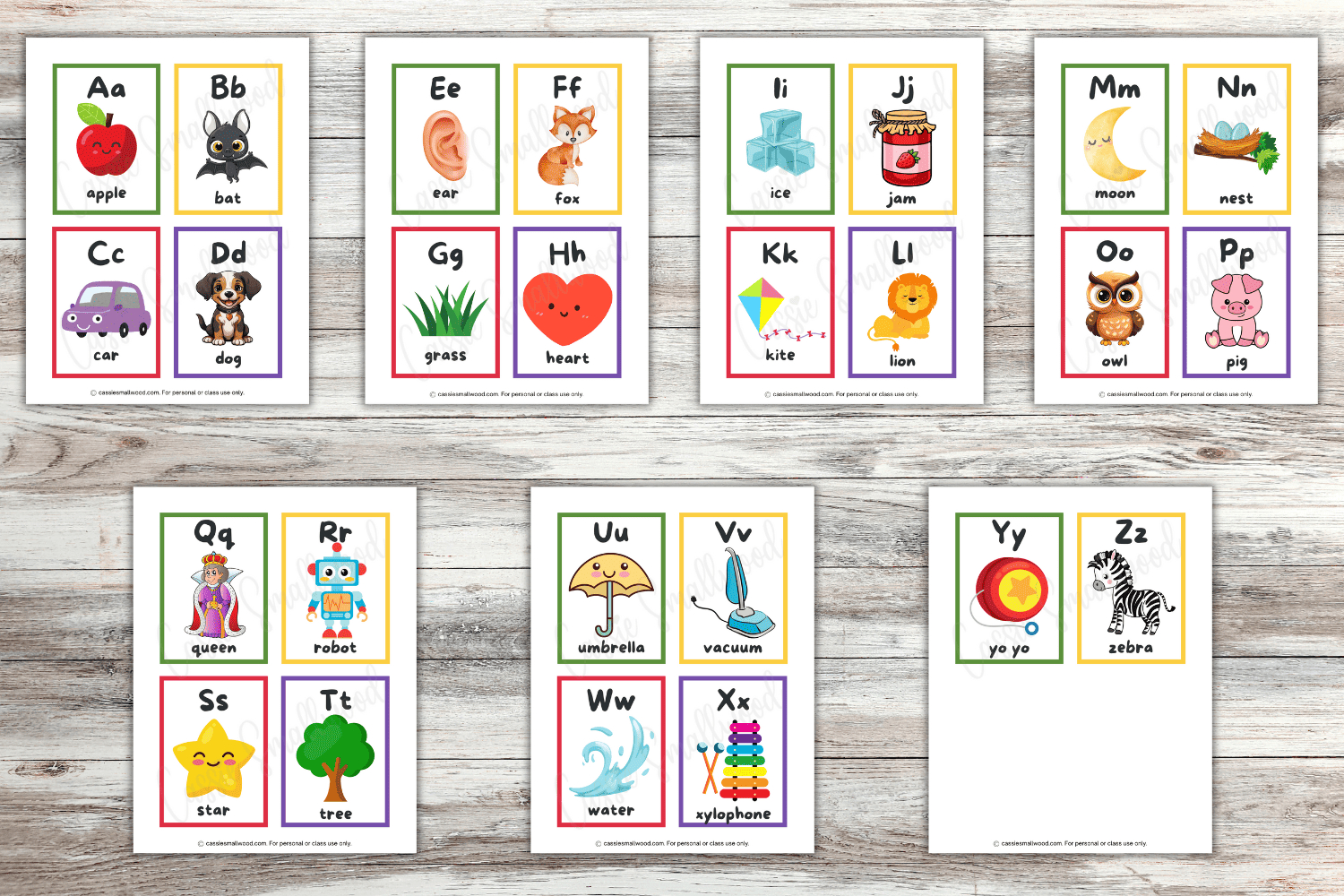 Free Printable Alphabet Flashcards (Upper &amp;amp; Lower Case Sets for Free Printable Uppercase Letter Flashcards  Pintrest