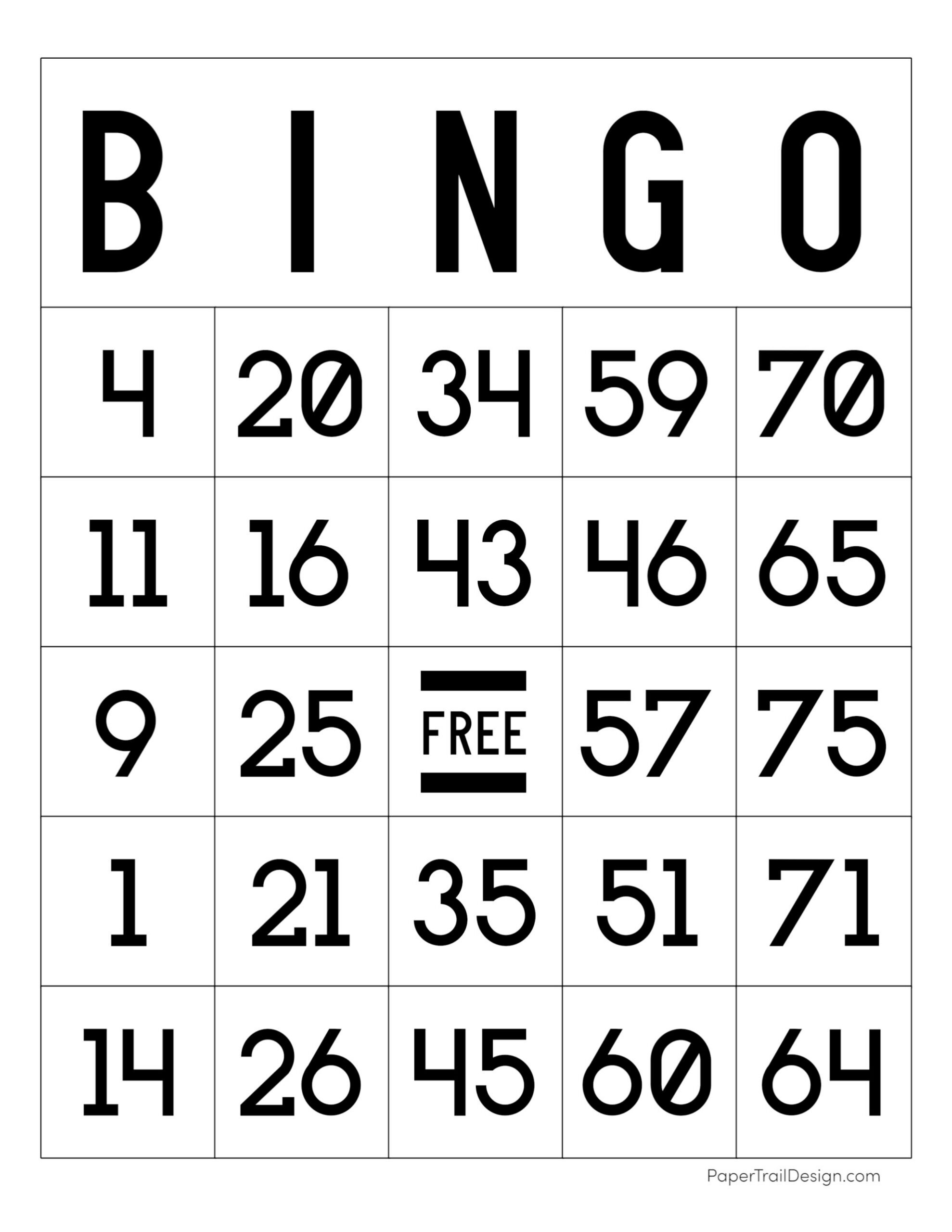 Free Printable Bingo Cards - Paper Trail Design with Free Printable Bingo Cards 1 75