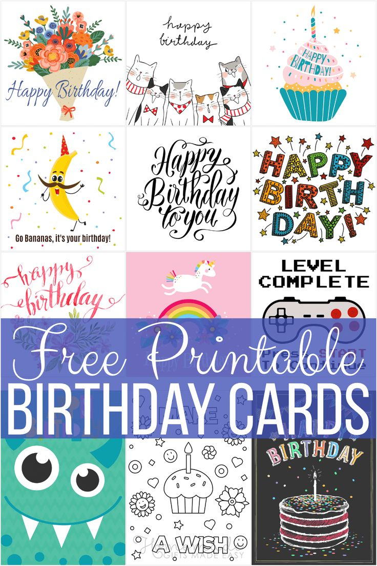 Free Printable Birthday Cards For Everyone for Free Printable Birthday Card Templates
