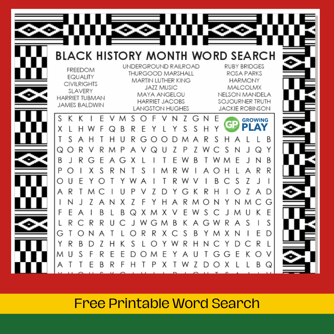 Free Printable Black History Month Word Search - Growing Play in Black History Word Search Free Printable