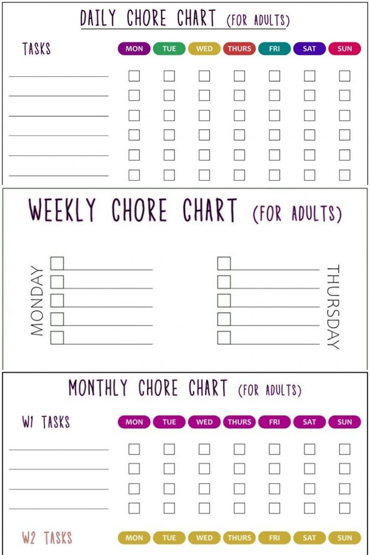 Free Printable Chore Charts For Adults [Pdf Included] (Daily intended for Chore Chart For Adults Printable Free