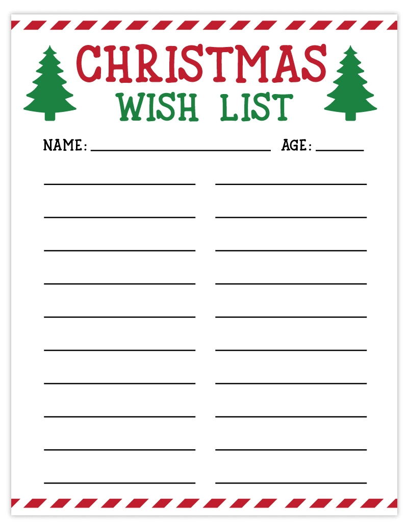 Free Printable Christmas List | Wish List For Kids - Pjs And Paint intended for Free Printable Christmas Wish List Template