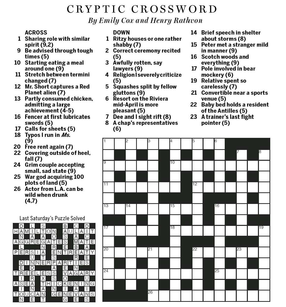 Free Printable Cryptic Crosswords - Printable Party Favors with Free Printable Online Crossword Puzzles