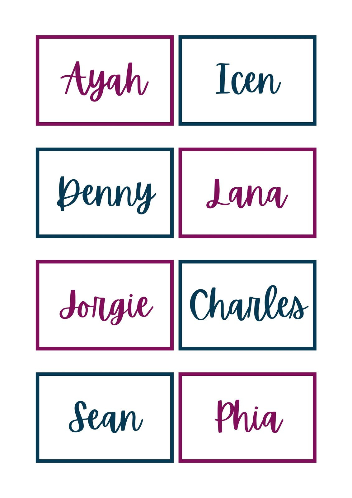 Free, Printable, Customizable Name Tag Templates | Canva with regard to Free Editable Printable Name Tags