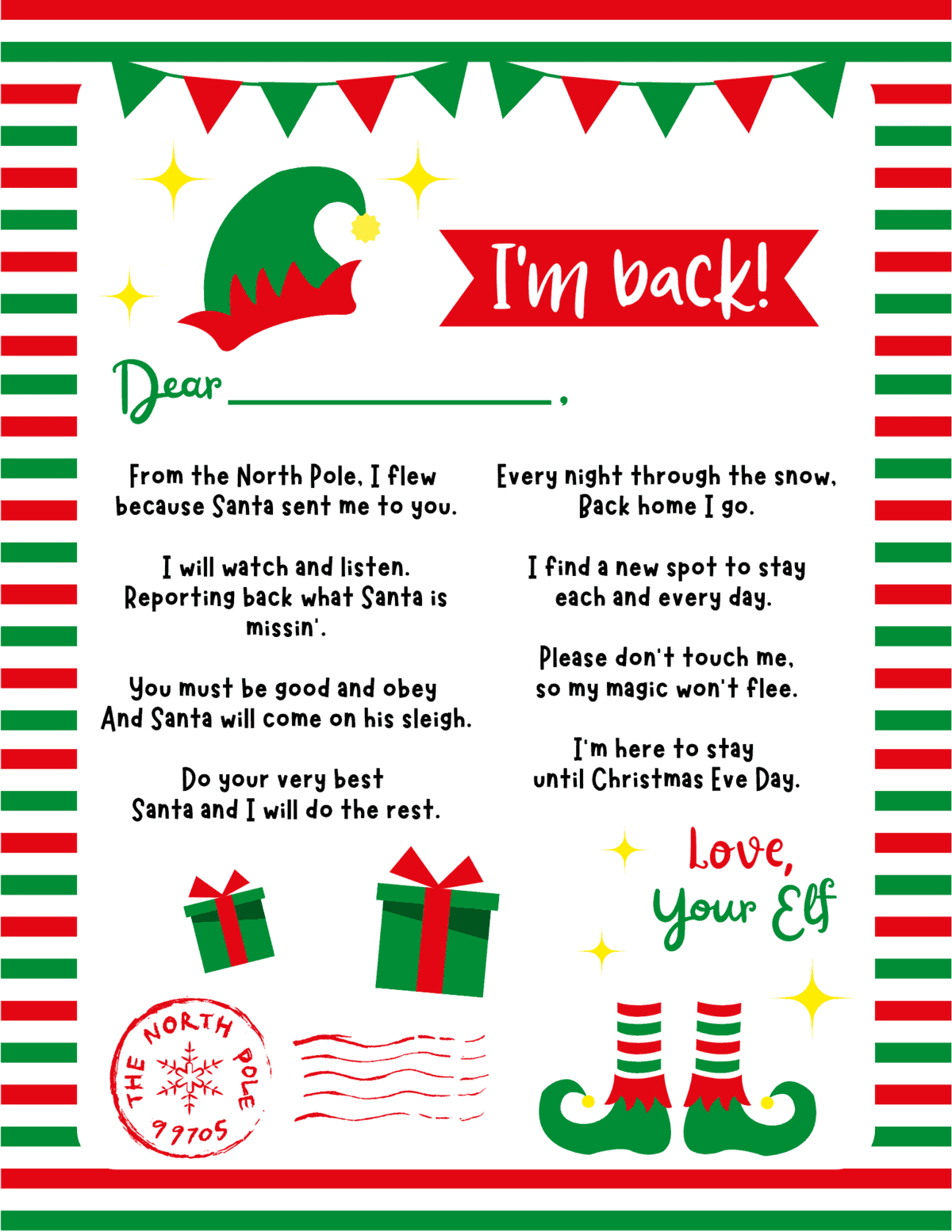 Free Printable Elf On The Shelf Arrival Letter - Prudent Penny Pincher intended for Printable Elf on Shelf Arrival Letter