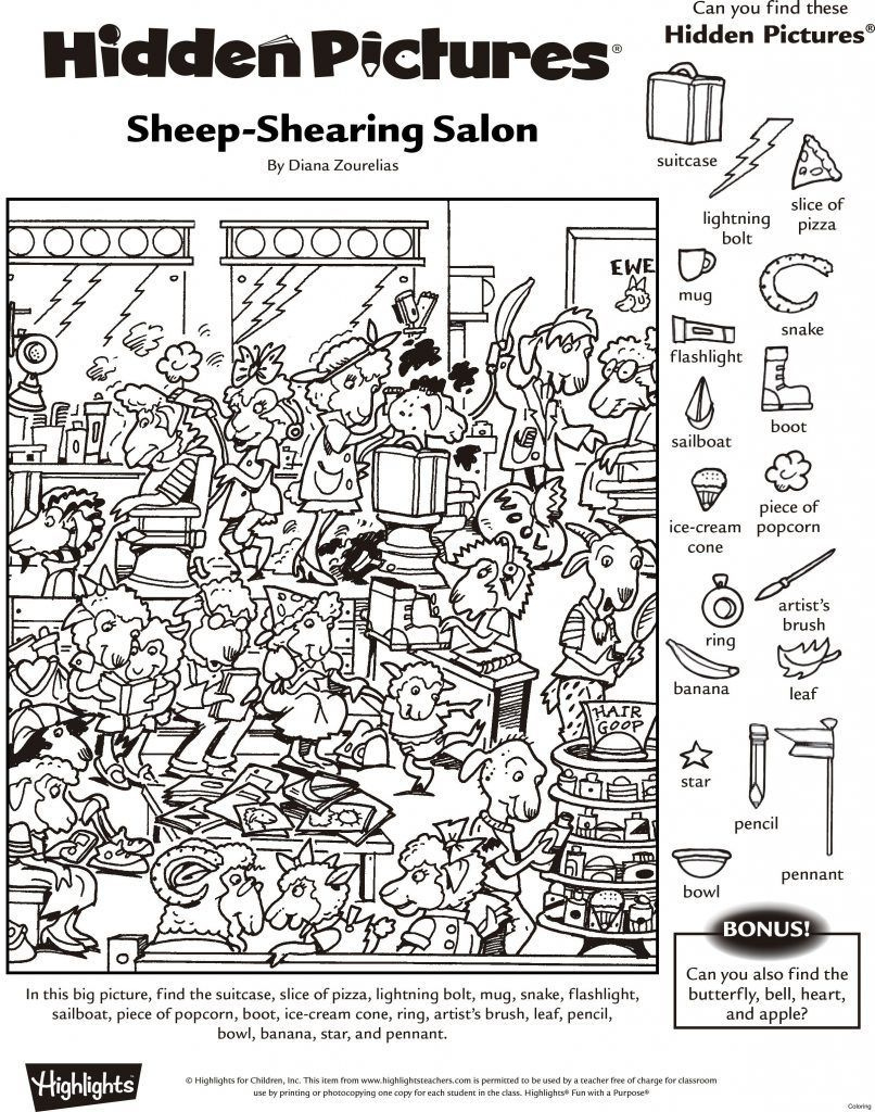 Free Printable Find The Hidden Objects Worksheets 0F8 - Worksheets pertaining to Free Printable Find The Hidden Pictures