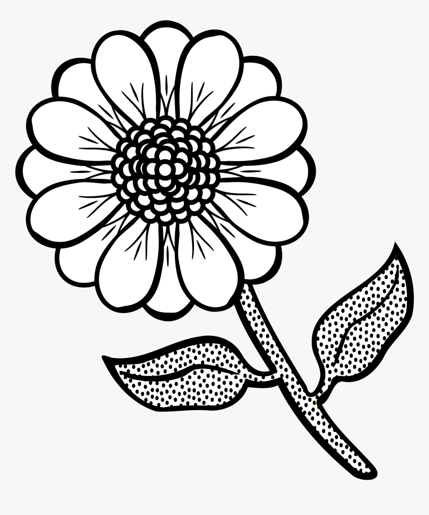 Free Printable Flower Coloring Pages - Flower Black And White Clip inside Black and White Flower Printable