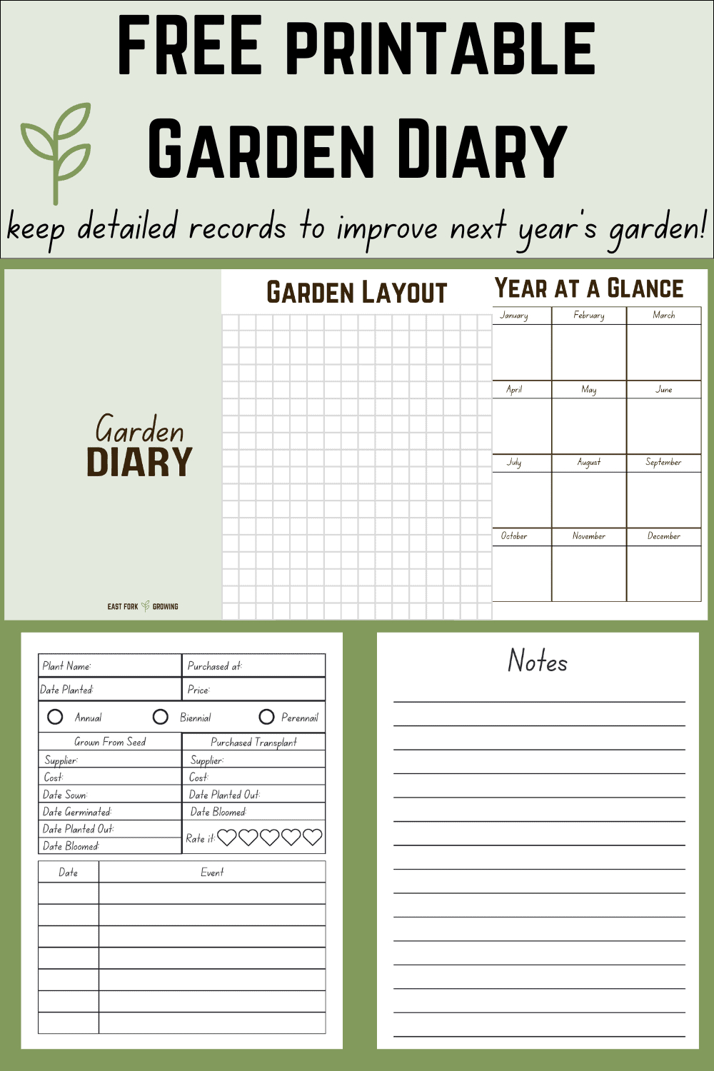 Free Printable Garden Diary: Keep Gardening Records - East Fork in Free Printable Garden Journal Template